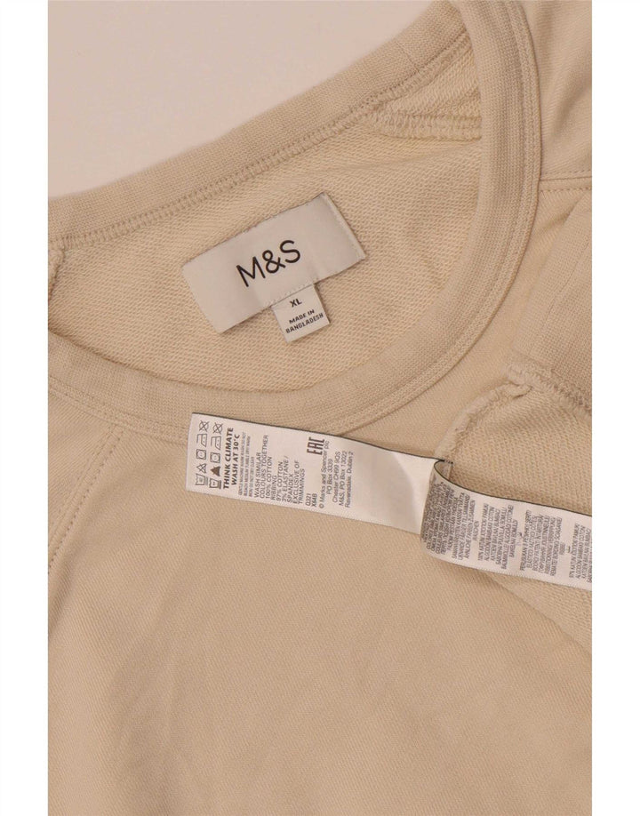 Ανδρική φούτερ Marks & Spencer Jumper XL Beige Cotton