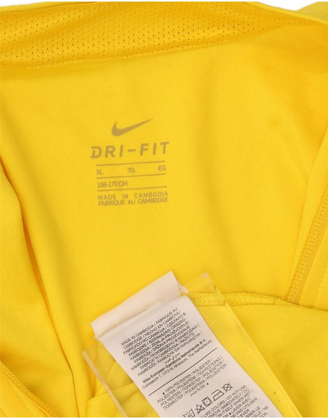 NIKE Boys Dri Fit Tracksuit Top Jacket 13-14 Years XL Yellow Polyester