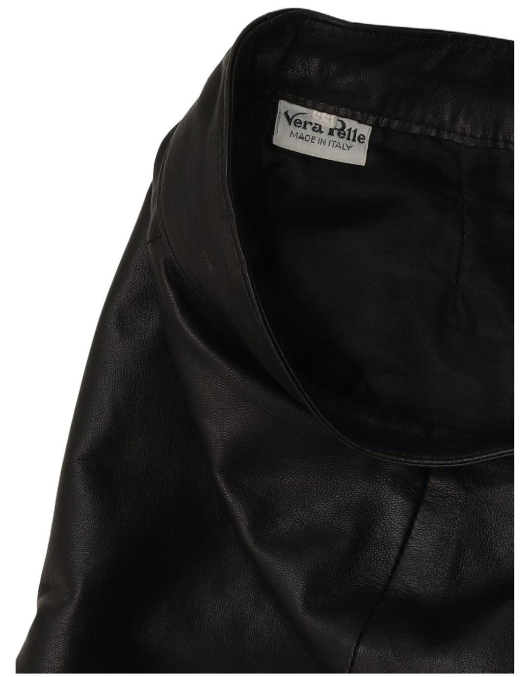 Γυναικεία Δερμάτινη Φούστα VINTAGE IT 44 Medium W28 Μαύρη Δερμάτινη