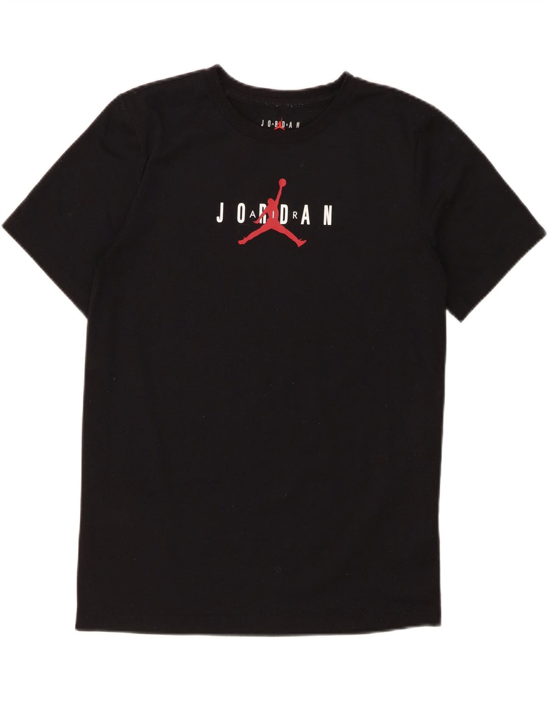 JORDAN Boys Graphic T-shirt Top 13-14 Years XL Black Polyester
