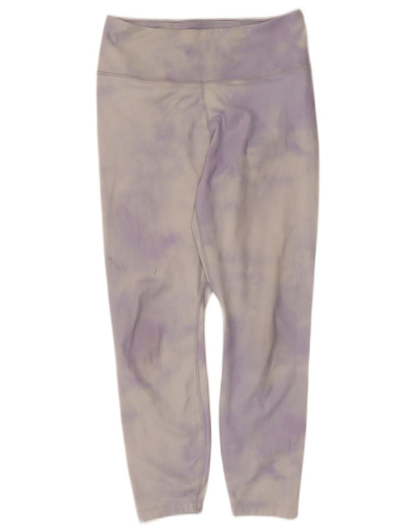 Γυναικεία Nike Dri Fit Capri Leggings UK 8 Small Purple Tie Dye Polyester