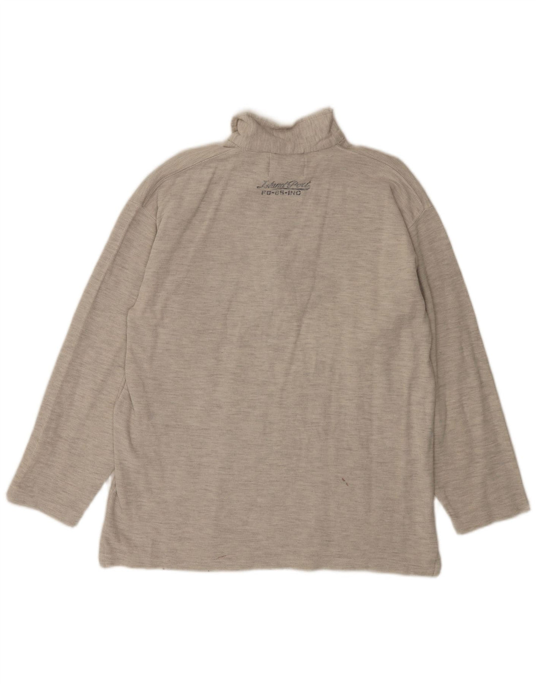 Ανδρικό μπλουζάκι πόλο με λαιμόκοψη με φερμουάρ Island Port XL με γκρι φλιτζάνι