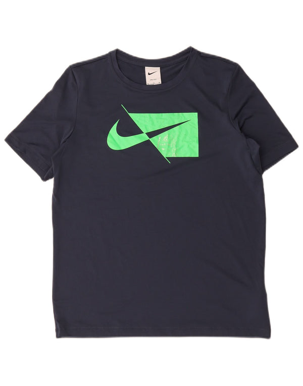 Nike Boys Dri Fit Graphic T-shirt Top 13-14 ετών XL Navy Blue Polyester