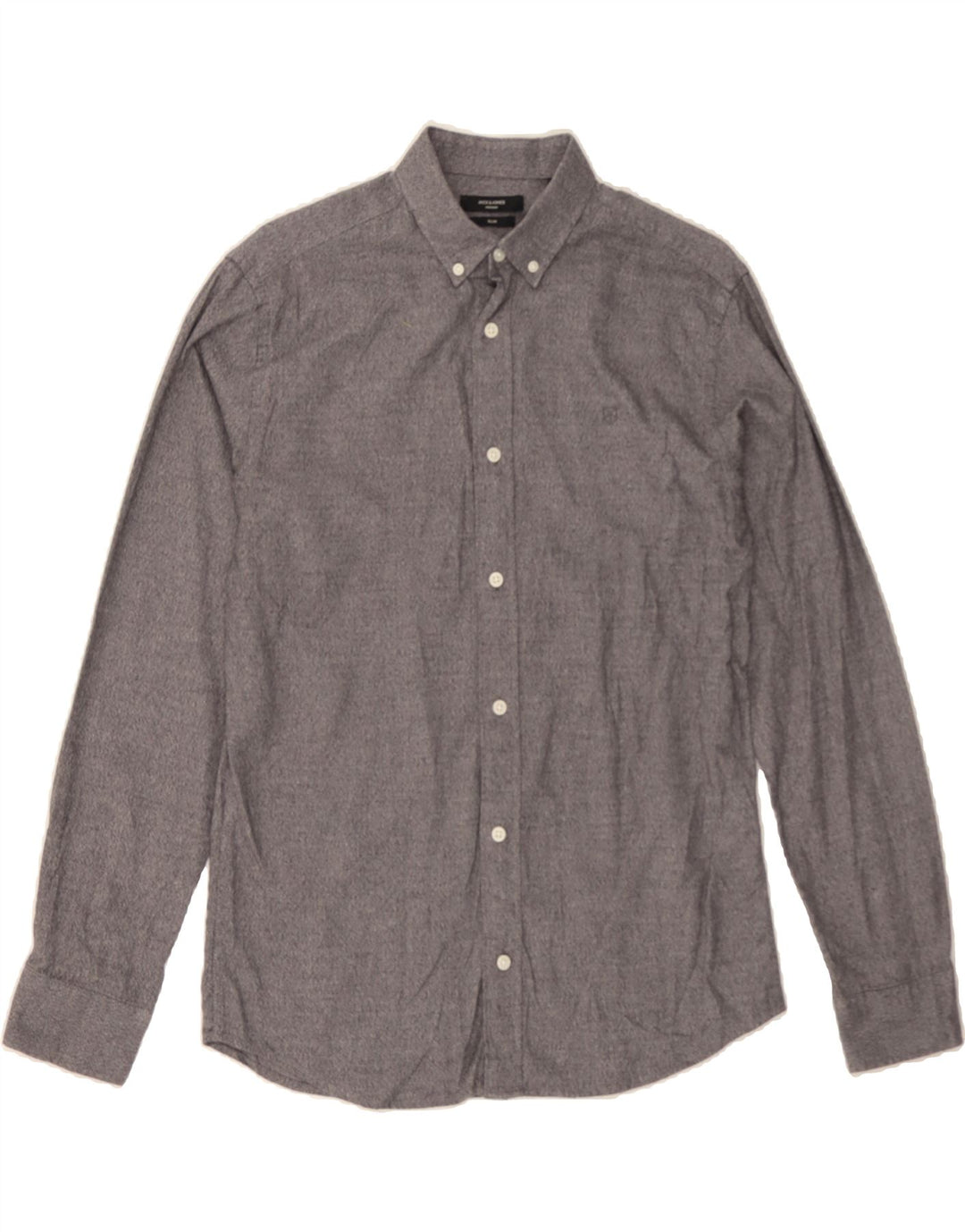 JACK & JONES Mens Slim Shirt Medium Grey Cotton Vintage Jack & Jones and Second-Hand Jack & Jones from Messina Hembry 