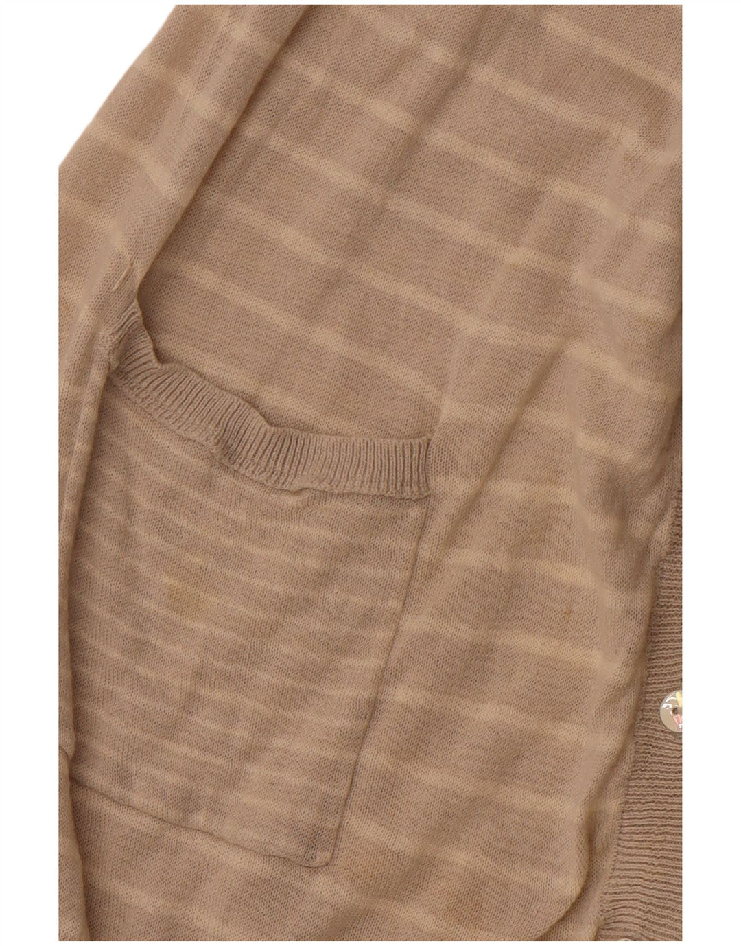 WHITE STUFF Γυναικείο πουλόβερ ζακέτα UK 14 Μεγάλο μπεζ ριγέ λινό