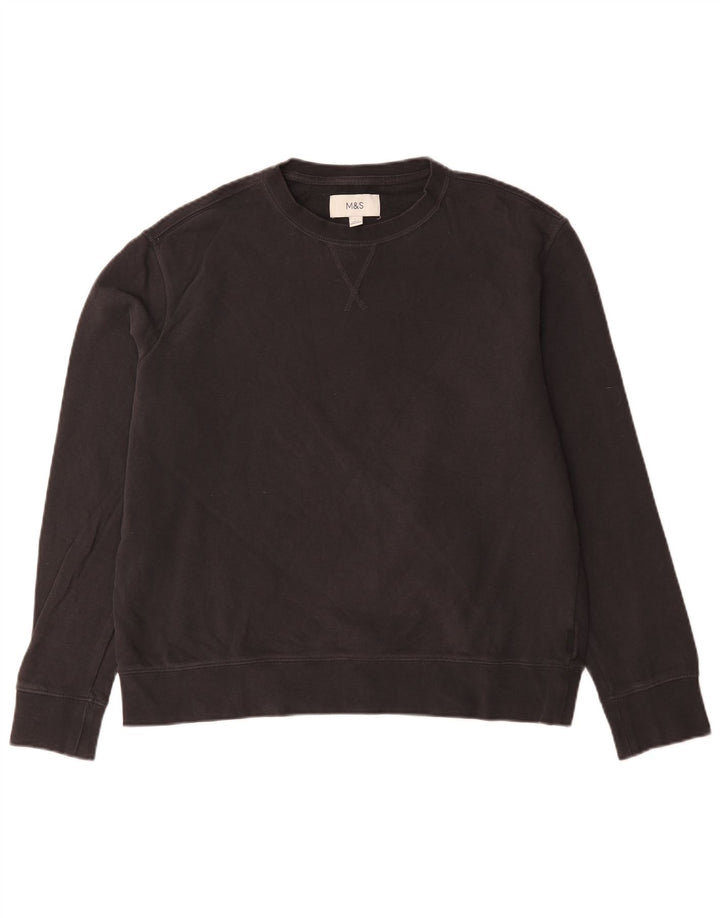 Ανδρικό φούτερ Marks & Spencer Jumper μεγάλο μαύρο βαμβακερό