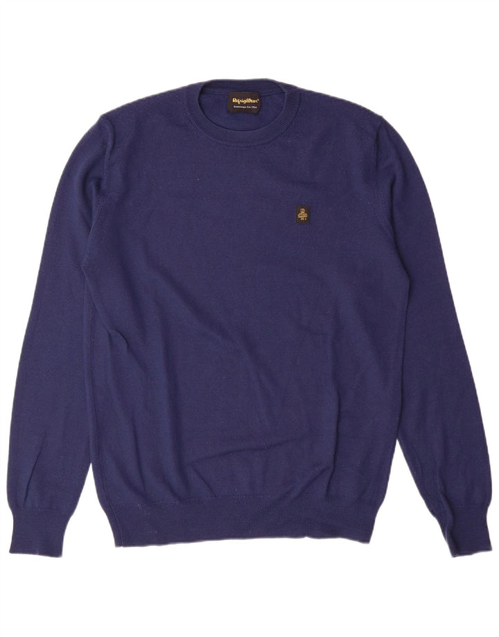 Πουλόβερ REFRIGIWEAR Boys Crew Neck Jumper 15-16 Years XL Navy Blue Wool