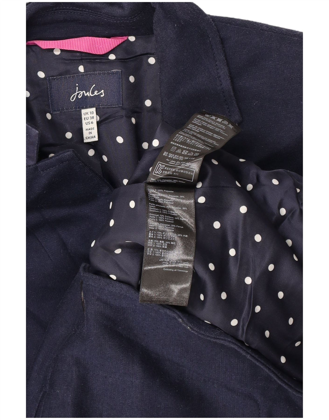 Joules Γυναικείο μπουφάν blazer UK 10 Small Navy Blue Polyester