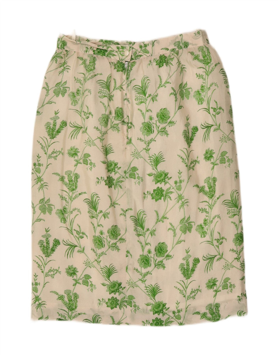 Vintage γυναικεία ίσια φούστα W28 Μεσαίο Λευκό Floral
