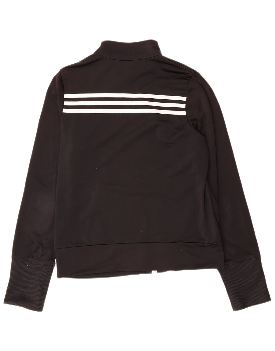 ADIDAS Girls Tracksuit Top Jacket 13-14 Years Black Polyester