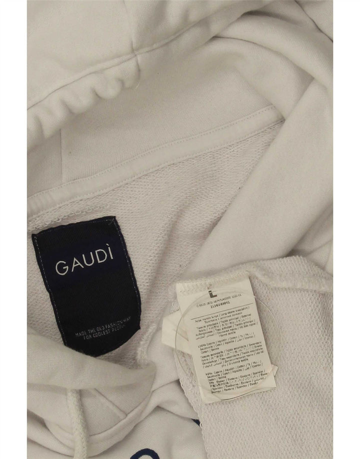 Ανδρικό γραφικό κουκούλα Gaudi, μεγάλο λευκό βαμβακερό