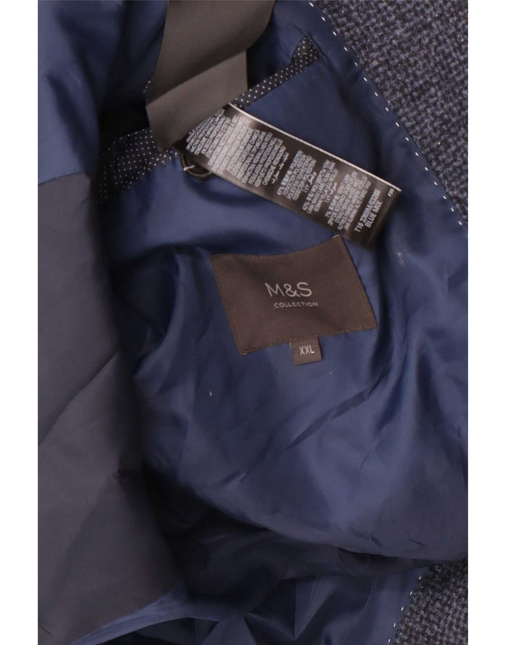 Ανδρικό πανωφόρι Marks & Spencer UK 44 2XL Navy Blue Polyester