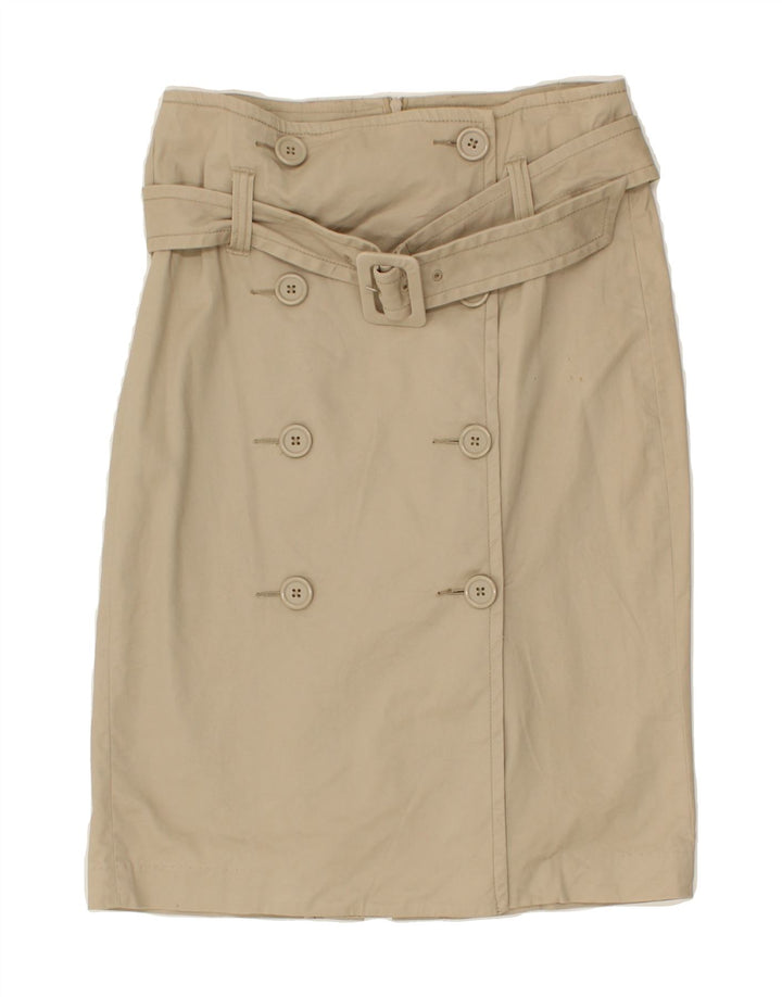 BENETTON Womens Straight Skirt IT 44 Medium W30  Beige Cotton Vintage Benetton and Second-Hand Benetton from Messina Hembry 