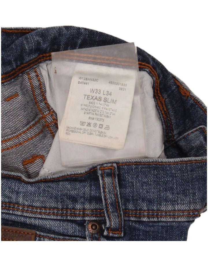 Wrangler Ανδρικό Texas Slim Jeans W33 L34 Μπλε βαμβακερό