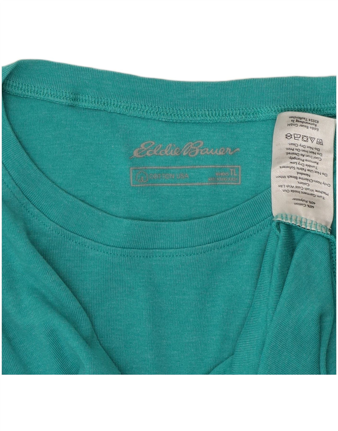 EDDIE BAUER Γυναικείο τοπ μακρυμάνικο UK 14 μεγάλο τυρκουάζ βαμβάκι