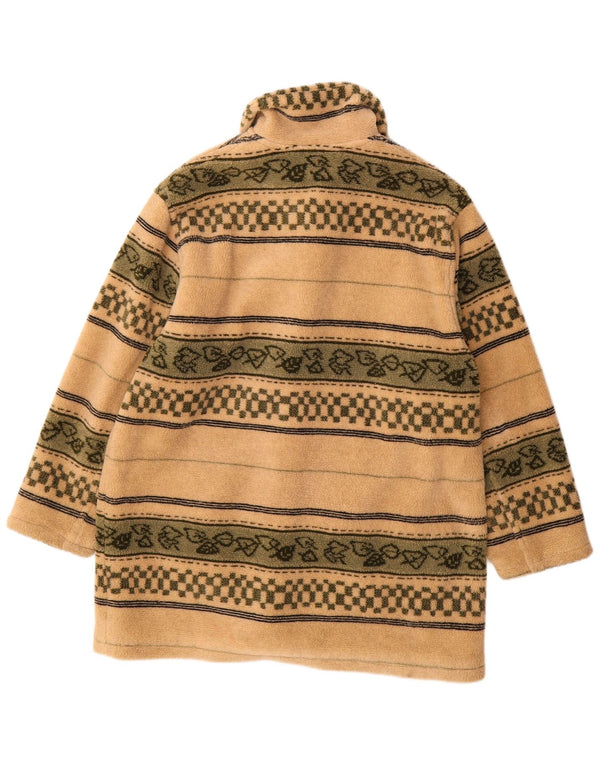 Vintage γυναικείο oversized φλις πανωφόρι EU 40 Medium Beige ριγέ