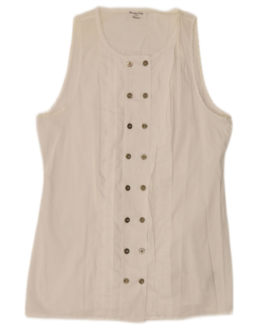 Massimo Dutti Γυναικεία μπλούζα με διπλό στήθος μπλούζα EU 34 2XS Off White Βαμβακερή