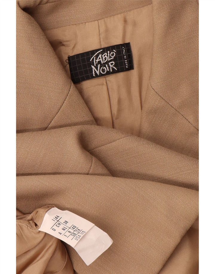 Vintage γυναικείο σακάκι blazer UK 14 μεσαίο μπεζ παρθένο μαλλί