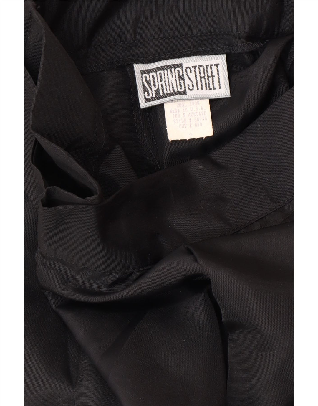 Vintage γυναικεία μάξι ψηλόμεση φούστα W26 Small Black Acetate