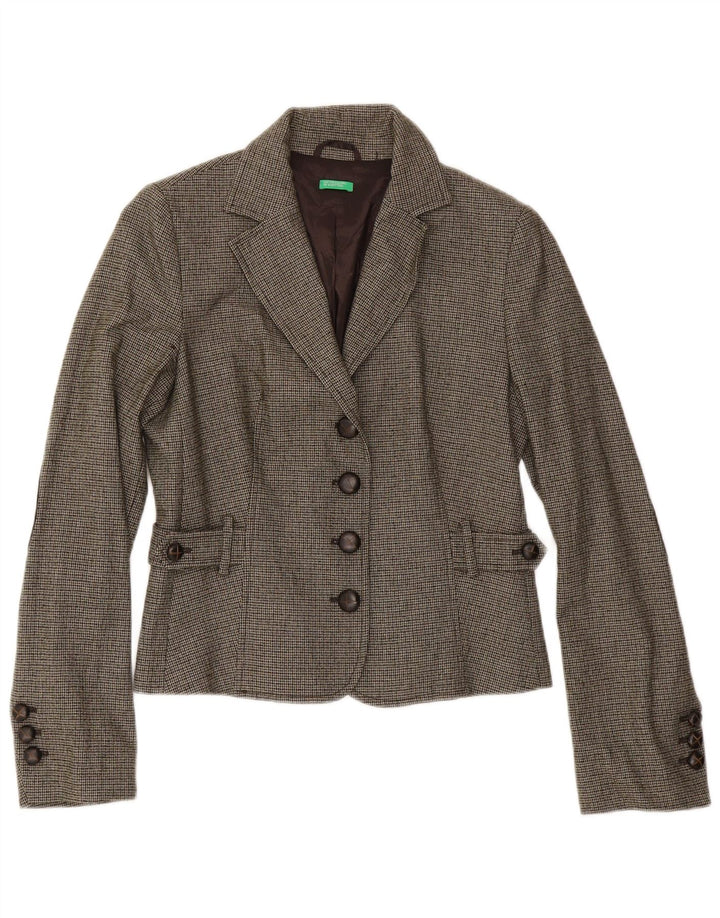 Benetton γυναικεία φόρμα 2 τεμαχίων IT 44 Medium W32 L31 Green Houndstooth