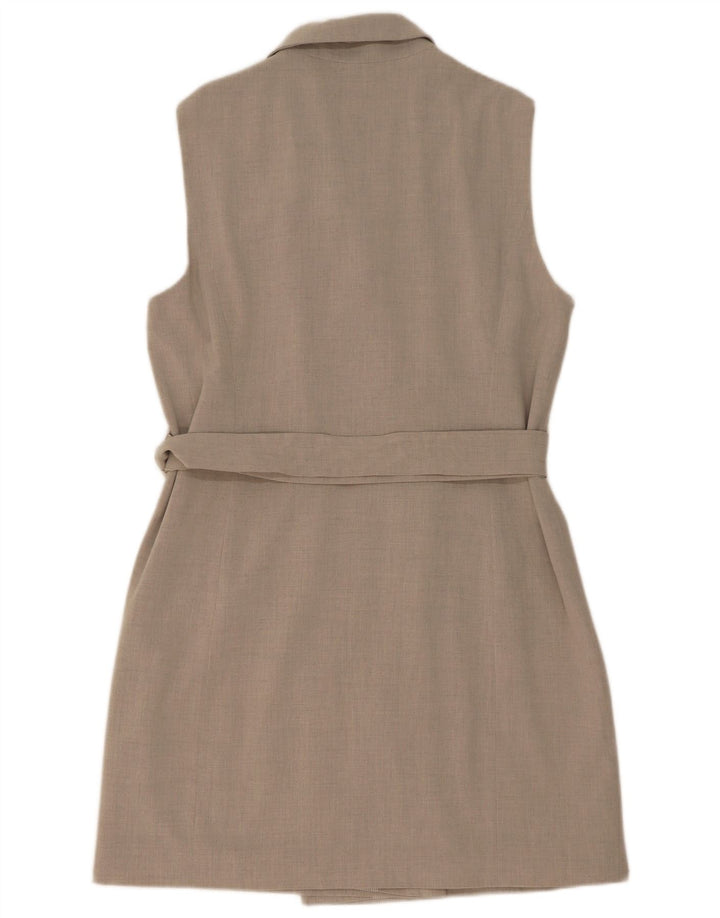 Marks & Spencer Γυναικείο Longline Αμάνικο Μπουφάν UK 16 Large Grey