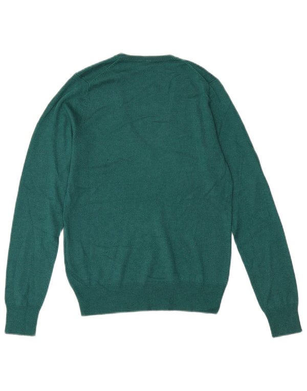 Benetton Γυναικείο πουλόβερ με λαιμόκοψη UK 6 XS Πράσινη βισκόζη