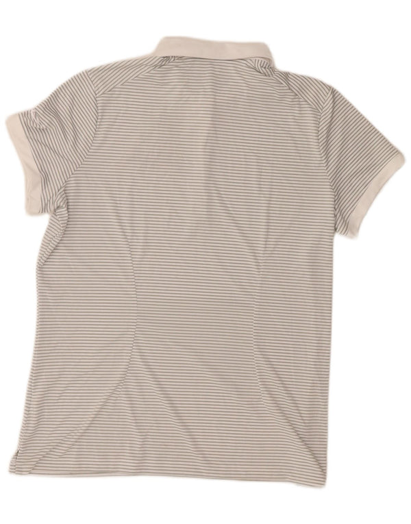 Nike γυναικείο μπλουζάκι πόλο με γραφικό Dri Fit UK 20 2XL Λευκό πολυεστέρα με ρίγες