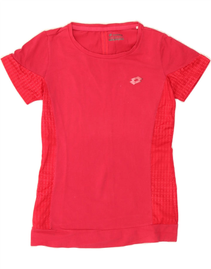 LOTTO Womens T-Shirt Top UK 10 Small Red Vintage Lotto and Second-Hand Lotto from Messina Hembry 