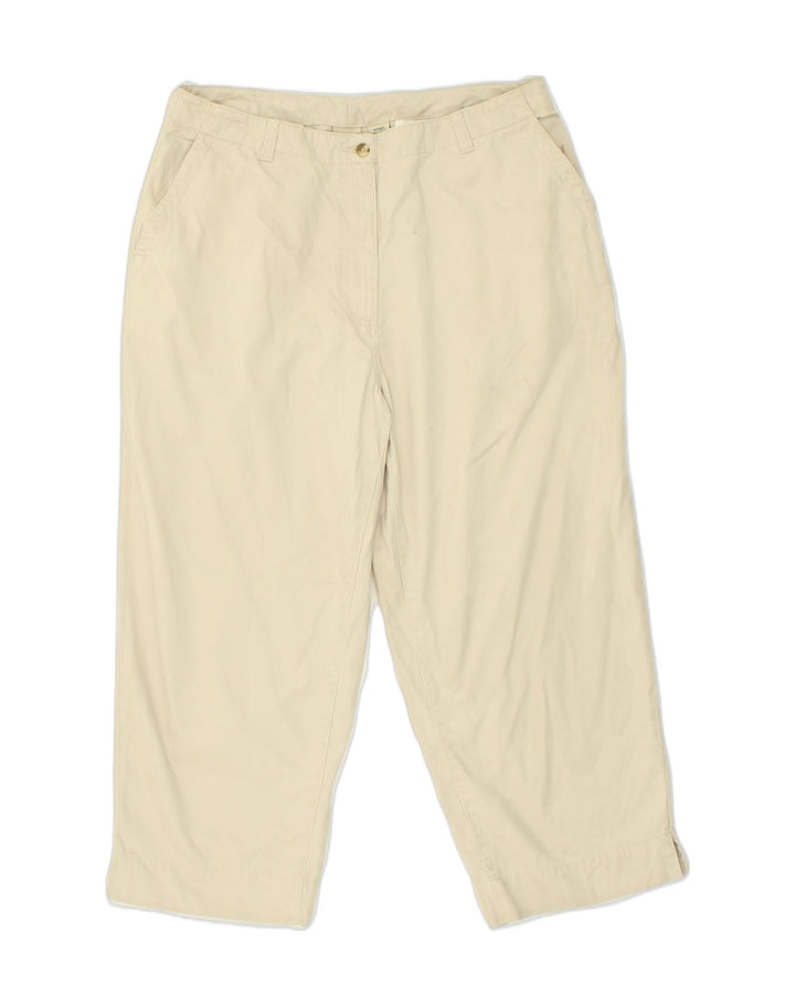 L.L.BEAN Womens Crop Chino Trousers US 16 2XL W34 L24 Beige Cotton | Vintage L.L.Bean | Thrift | Second-Hand L.L.Bean | Used Clothing | Messina Hembry 