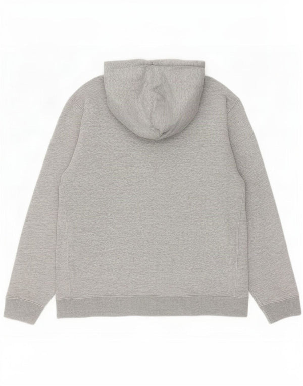 Abercrombie & Fitch Mens Graphic Hoodie Jumper Large Grey Flecked Cotton