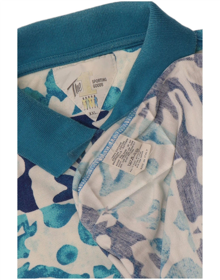 Ανδρικό πουκάμισο πόλο VINTAGE 2XL Μπλε φλοράλ βαμβακερό