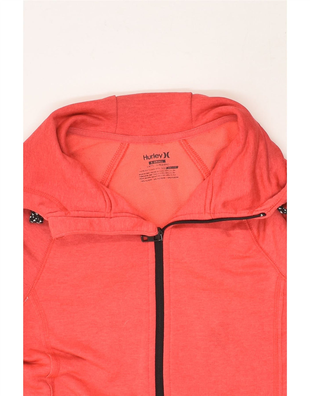 HURLEY Womens Dri Fit Zip Hoodie Sweater UK 6 XS Red Polyester | Vintage Hurley | Thrift | Second-Hand Hurley | Used Clothing | Messina Hembry 