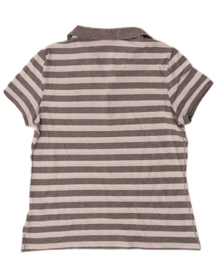 Puma Γυναικείο Πόλο Μπλουζάκι UK 14 Βαμβακερό μεσαίο γκρι ριγέ