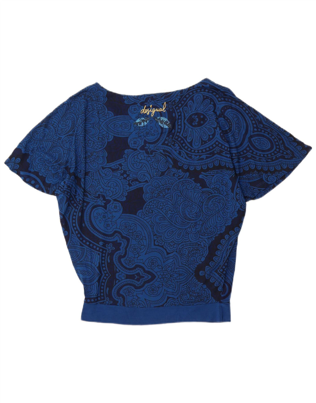 DESIGUAL Γυναικεία υπερμεγέθη μπλούζα Batwing Top 10 Small Blue Paisley