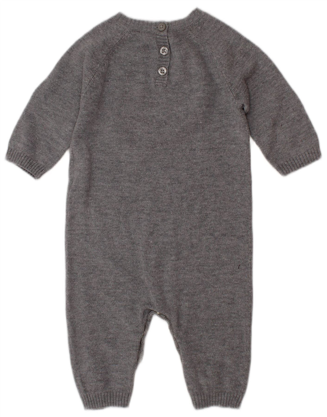 BENETTON Baby Boys Graphic Jumpsuit 3-6 Months Grey