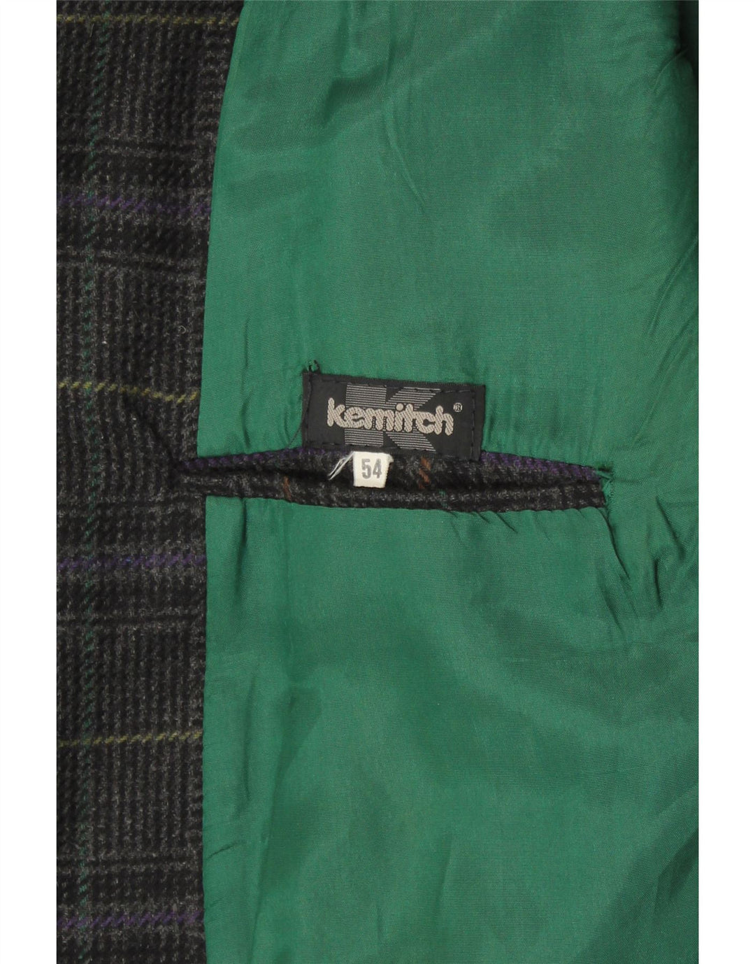 VINTAGE Ανδρικό σακάκι με 2 κουμπιά σακάκι IT 54 2XL Grey Check Wool