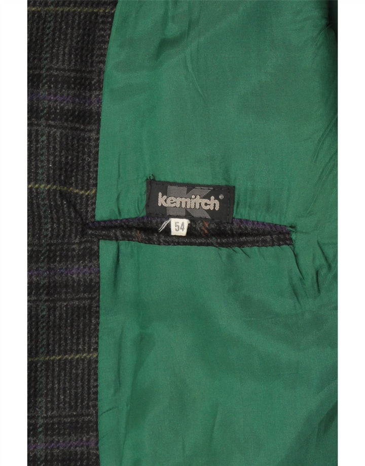 VINTAGE Ανδρικό σακάκι με 2 κουμπιά σακάκι IT 54 2XL Grey Check Wool