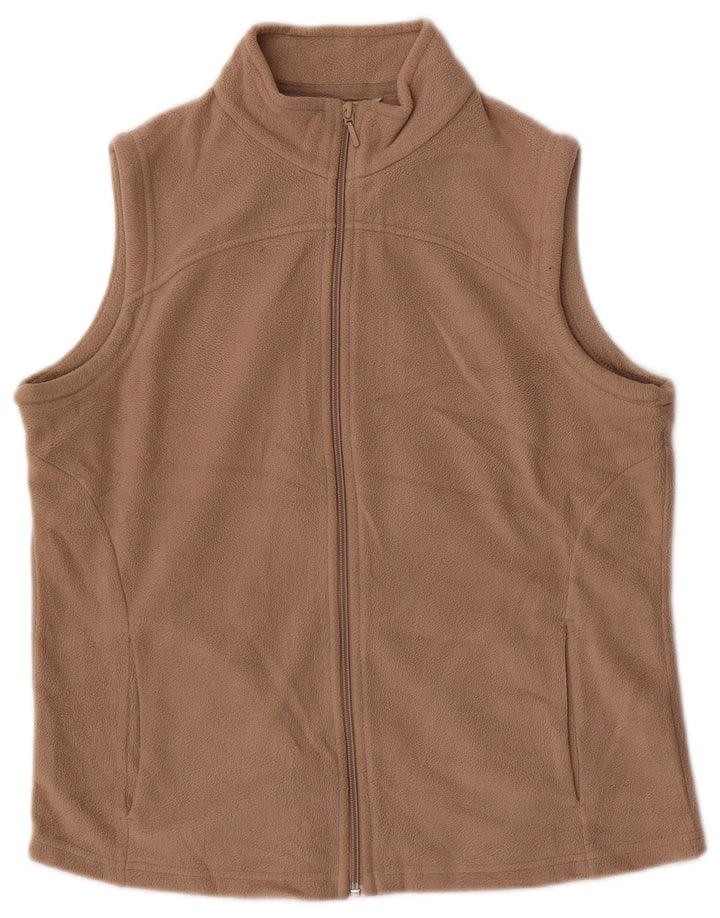 Marks & Spencer Γυναικεία Fleece Gilet UK 16 Large Beige Polyester