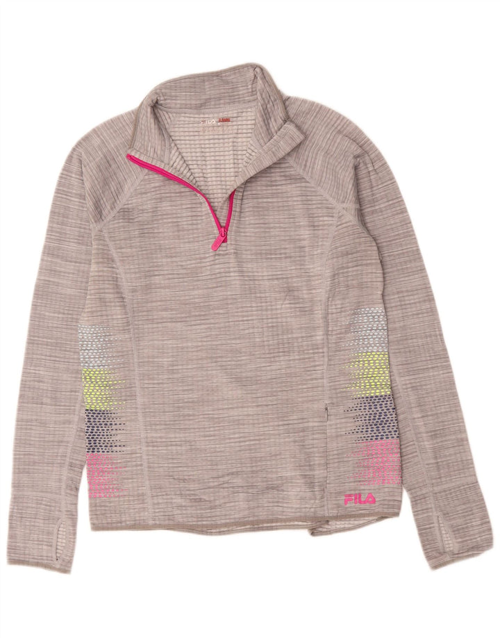 Γυναικεία φόρμα πουλόβερ με φερμουάρ Fila Top UK 14 Medium Grey Flecked