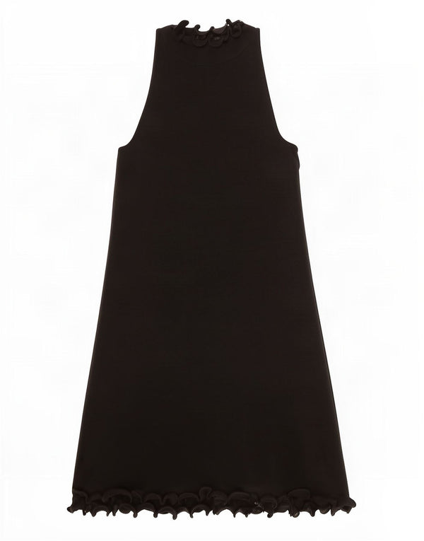 Zara Γυναικείο φόρεμα με βολάν UK 10 Small Black Viscose
