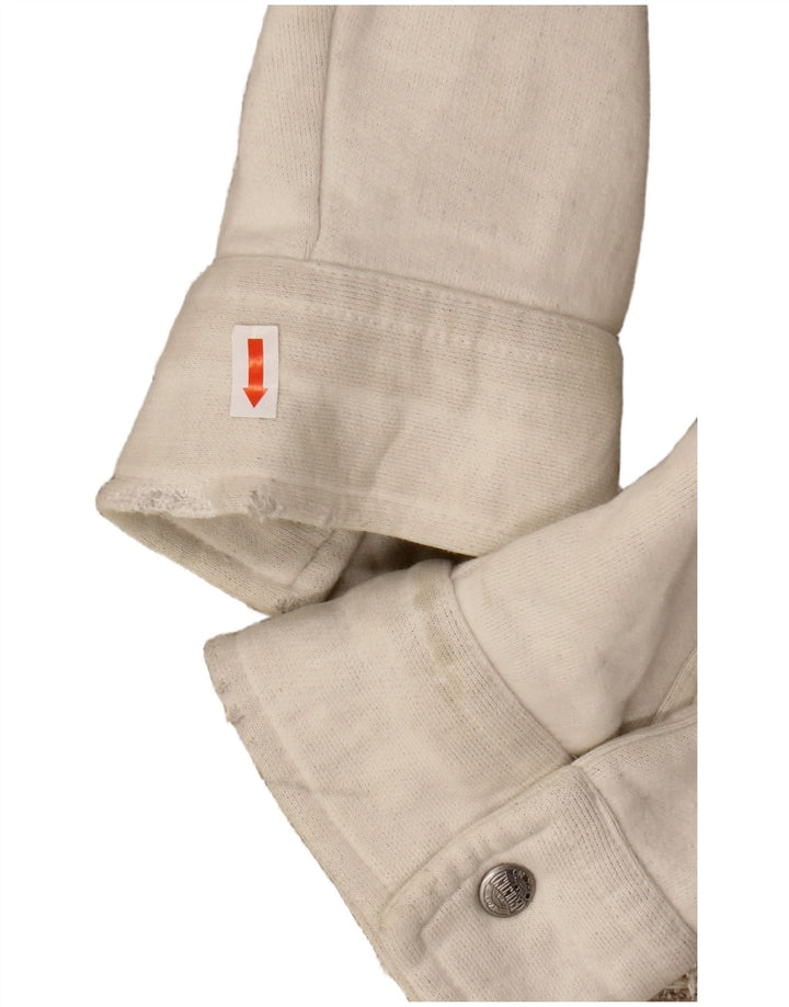 Ανδρικό γραφικό μπουφάν VINTAGE UK 44 2XL μαλλί μπεζ ριγέ