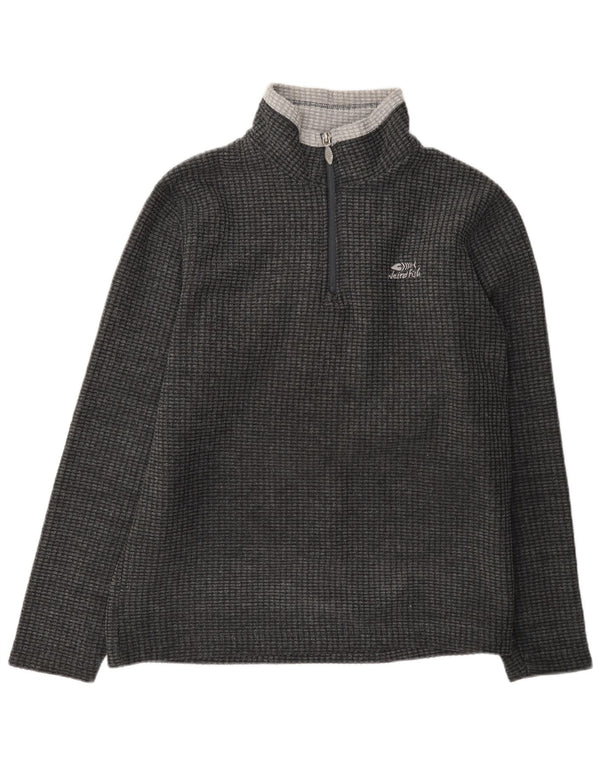 Weird Fish Mens Zip Fleece Jumper Medium Grey Colorblock Polyester