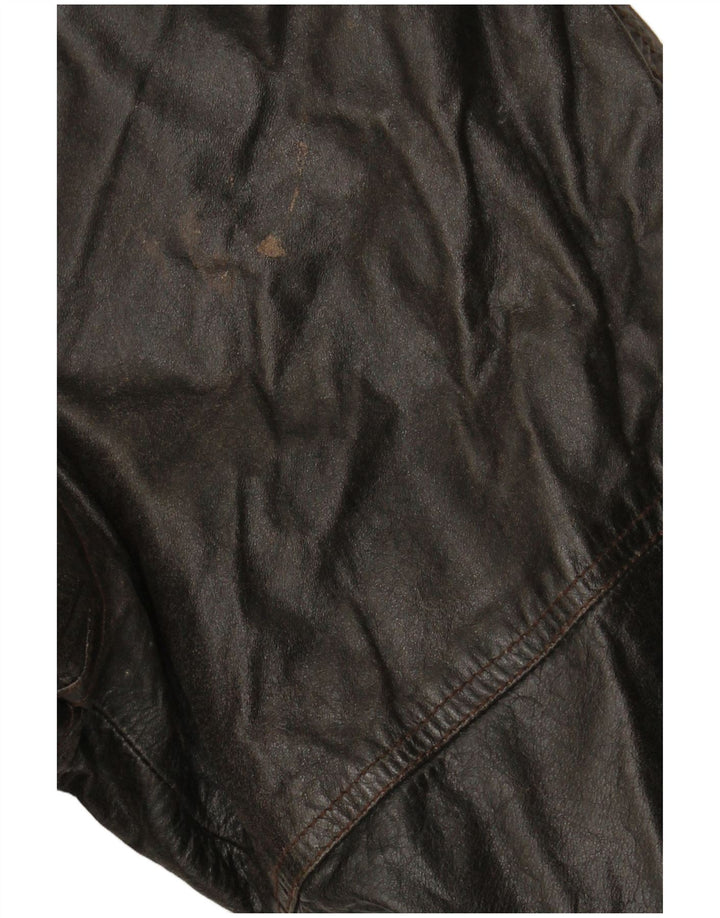 VINTAGE Γυναικείο Δερμάτινο Παλτό EU 38 Μεσαίο Καφέ Δέρμα