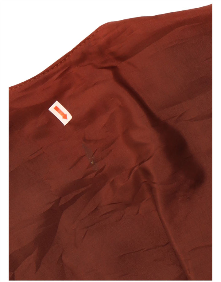 Vintage Ανδρικό Suede Γιλέκο IT 42 XS Καφέ Δερμάτινο