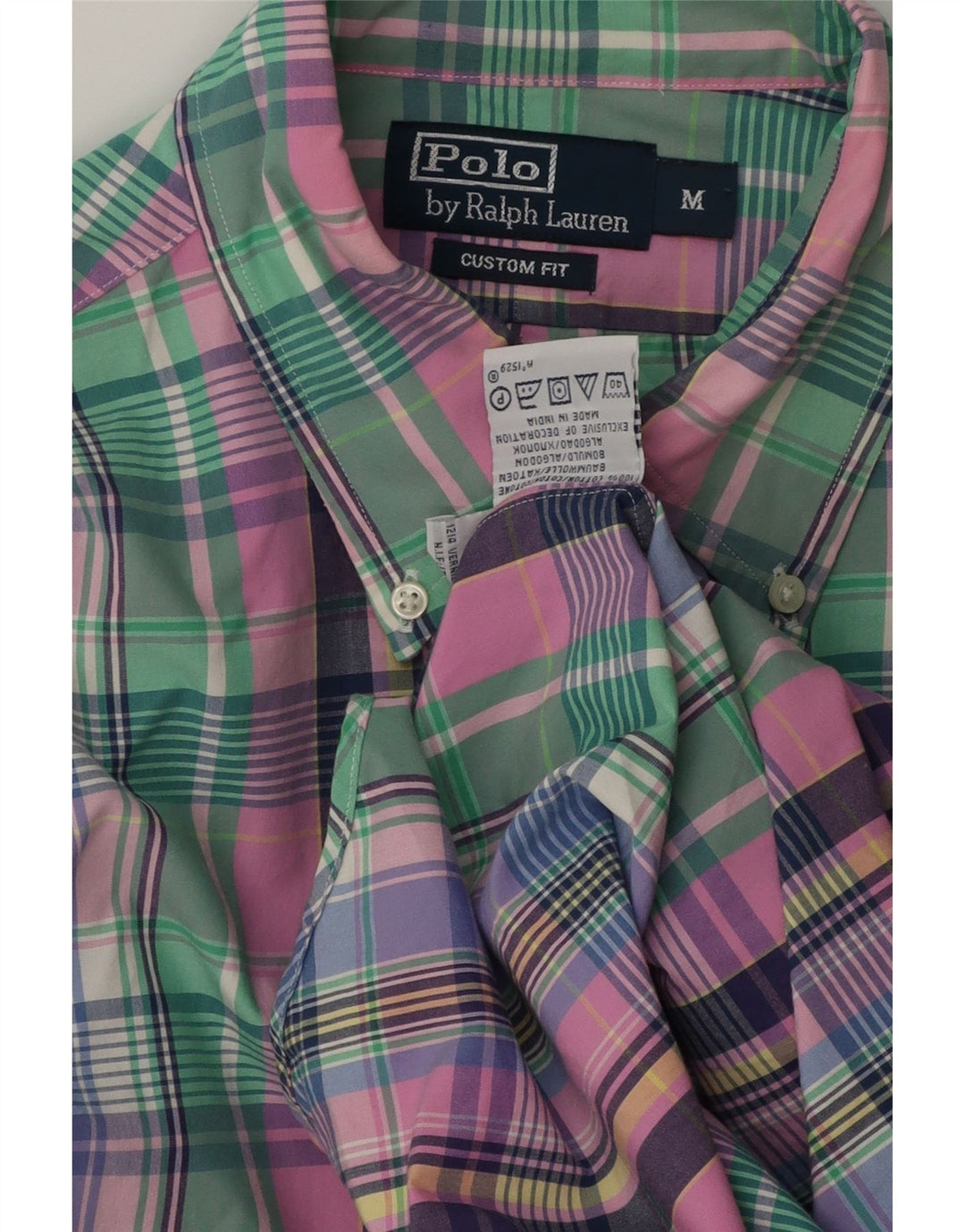 Πόλο Ralph Lauren Ανδρικό πουκάμισο προσαρμοσμένης εφαρμογής, μεσαίο πολύχρωμο βαμβακερό