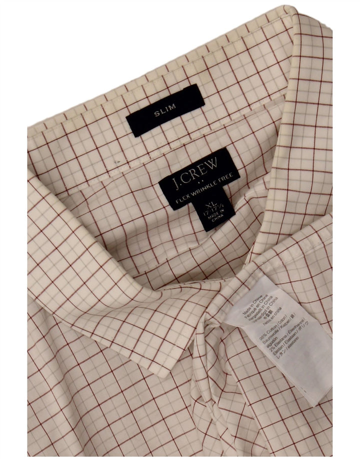 J. CREW Ανδρικό Slim Shirt Size 17 1/2 XL White Check Cotton