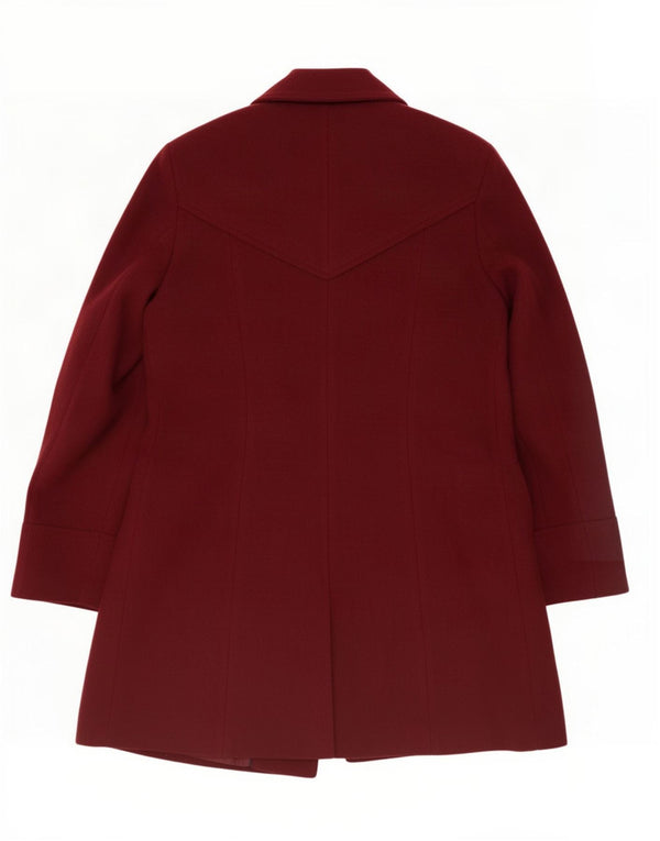 Marks & Spencer Womens Overcoat UK 12 Medium Burgundy Polyester