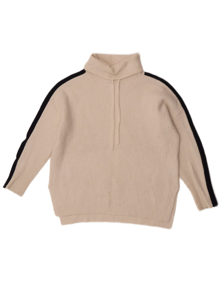 The White Company Γυναικείο πουλόβερ με ρολό λαιμόκοψη UK 14 Medium White