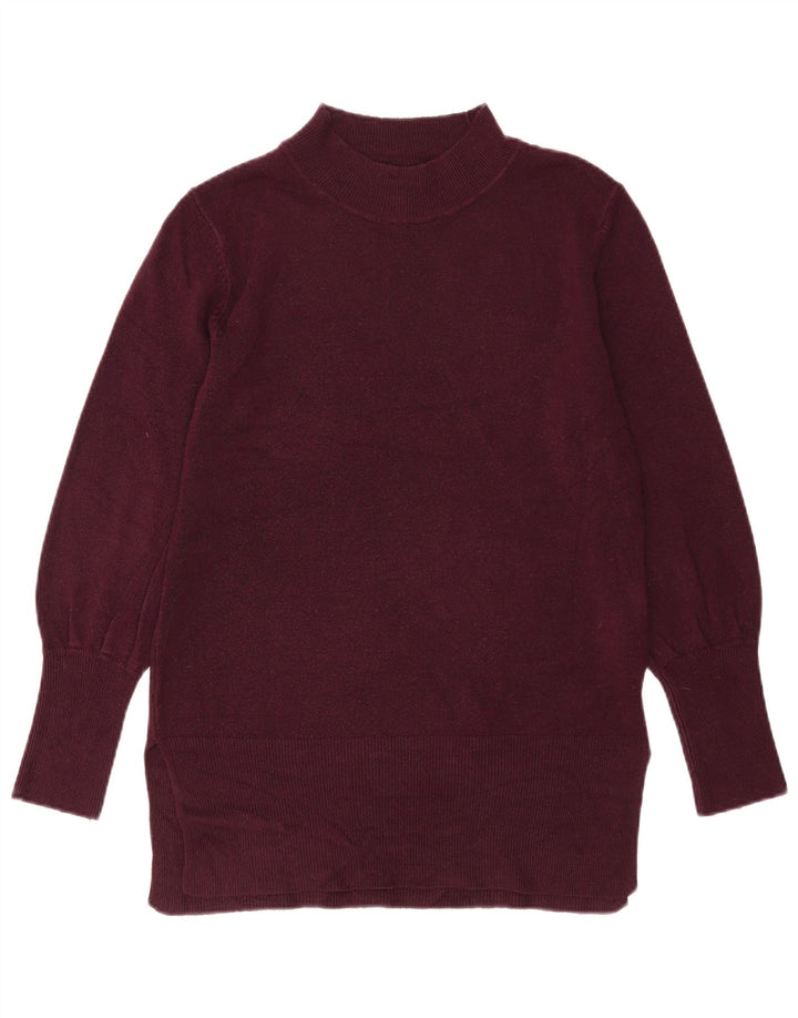 Marks & Spencer Γυναικείο πουλόβερ με λαιμό χελώνα UK 14 Medium Burgundy