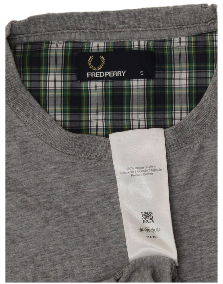 Fred Perry Ανδρικό T-Shirt Top Μικρό γκρι βαμβακερό